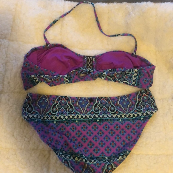 Nanette Lepore bikini S turquoise/purple paisley - Picture 4 of 5